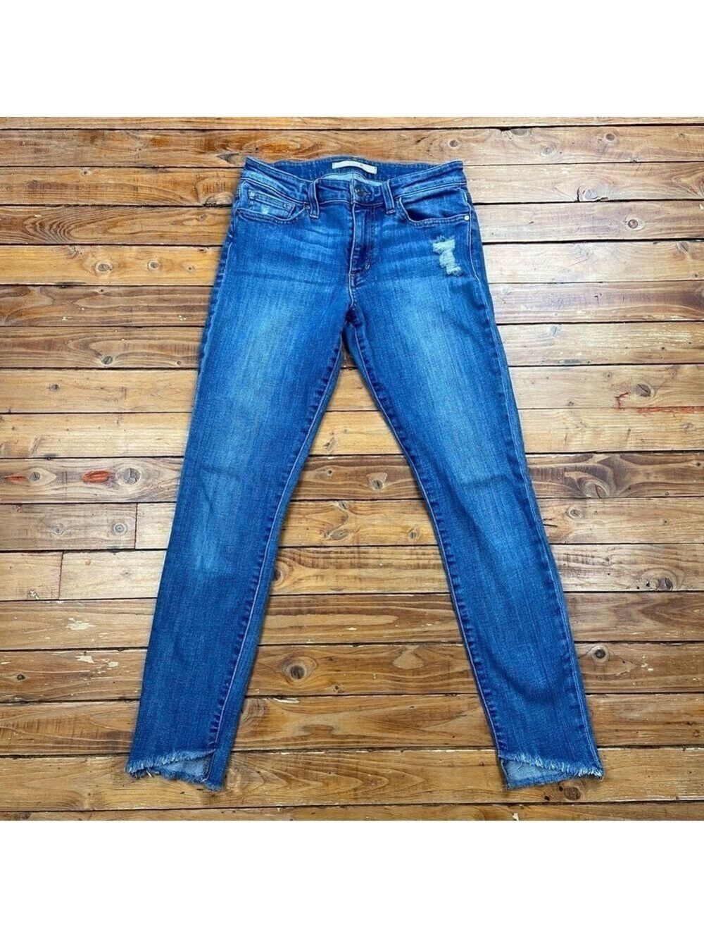 Joe’s jeans blue mid rise waist skinny distressed ripped denim stretchy size 26 - Picture 15 of 16